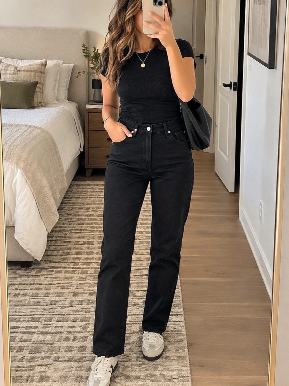 sneak peek Straight Leg Jeans in Black Waist 26 Like New